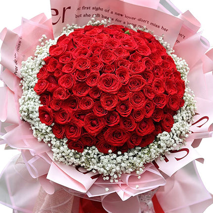 99 Red Roses Bouquet For Valentine Vietnam