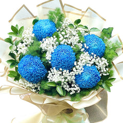 Blue Peony Chrysanthemum Bouquet Vietnam