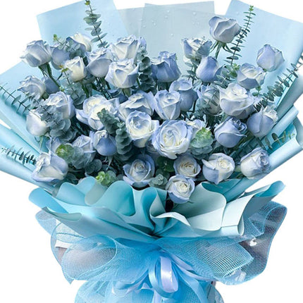 Blue Rose Bouquet For Xmas Vietnam