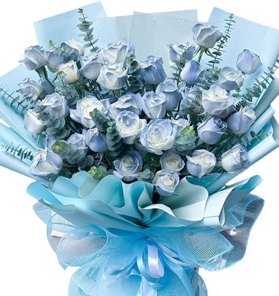 Blue Rose Bouquet For Xmas Vietnam