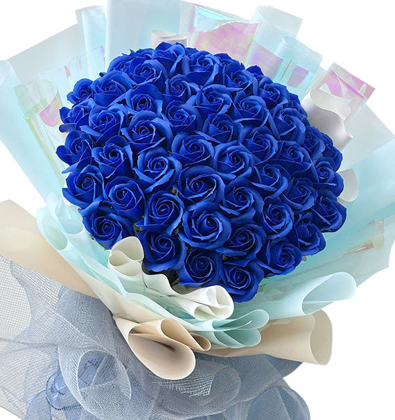 Blue Waxed Rose Bouquet For Mom Vietnam