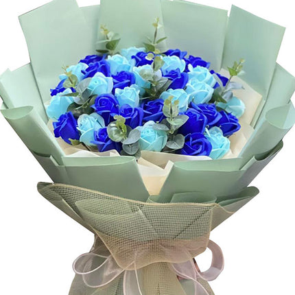 Blue Waxed Roses Bouquet Vietnam