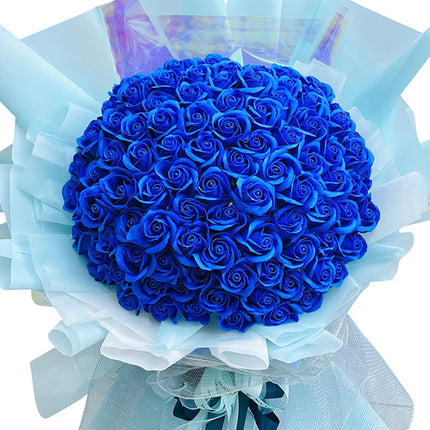 Blue Waxed Roses For Vietnamese Women's Day