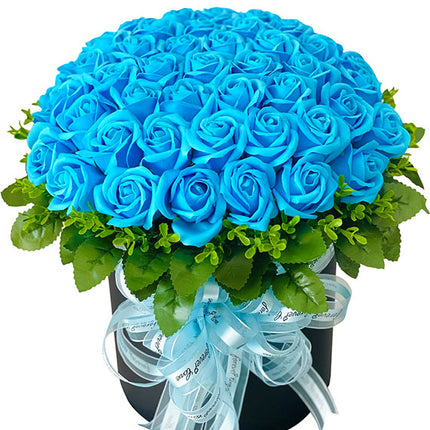 Blue Waxed Rose In A Box Vietnam