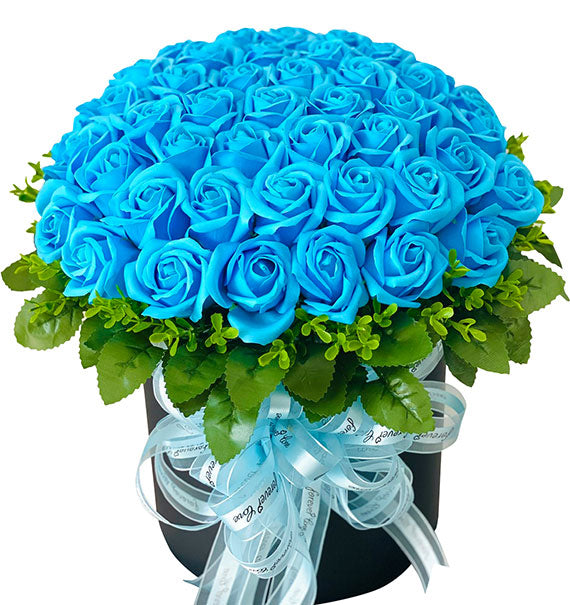 Blue Waxed Rose In A Box Vietnam