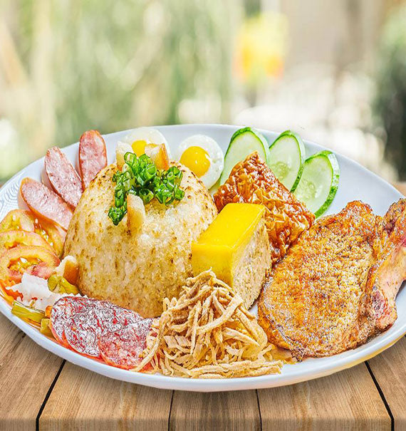 Cali Special BBQ Pork Chop Crispy Broken Rice 7 Flavors Food Vietnam