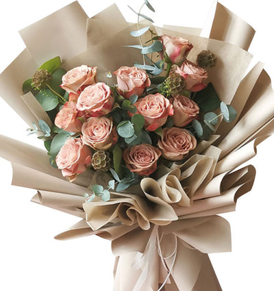 Cappuccino Ecuador Roses Bouquet (Pre-Order)