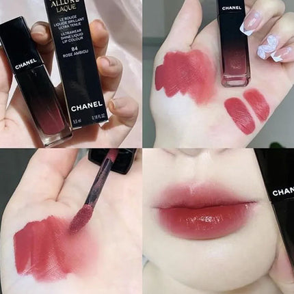 Chanel Rouge Allure Laque 84 Rose Ambigu On Lip