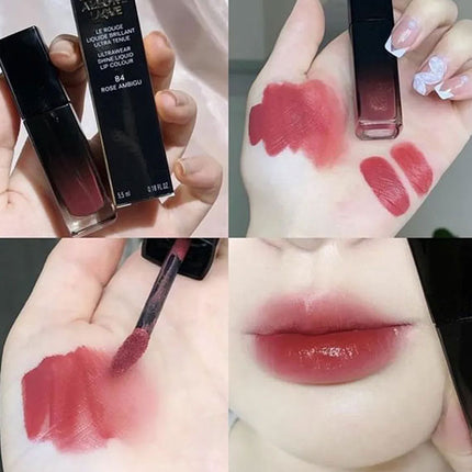 Chaneo R0uge Allure Laque 84 Rose Ambigu On Lip