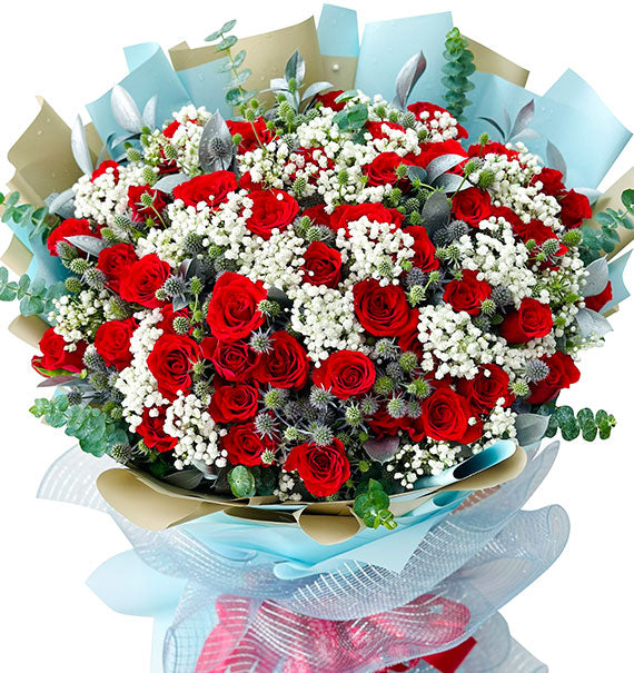 Cozy Rose Bouquet For Xmas Vietnam