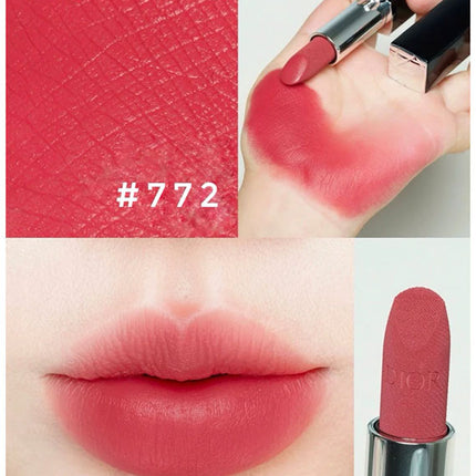 Dior Rouge Velvet 772 Classic Rosewood On Lip