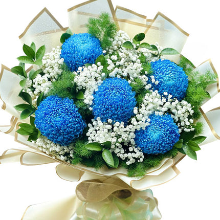Father's Day Blue Peony Chrys Bouquet Vietnam