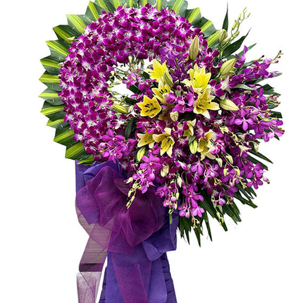 Funeral Purple Orchid Wreath Vietnam