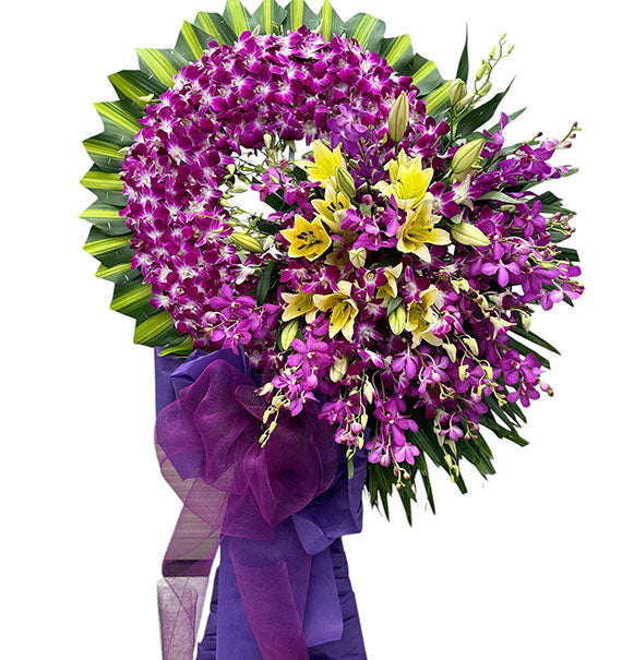 Funeral Purple Orchid Wreath Vietnam