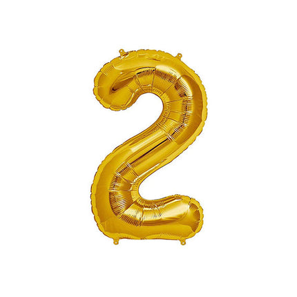Gold Number 2 Foil Balloon