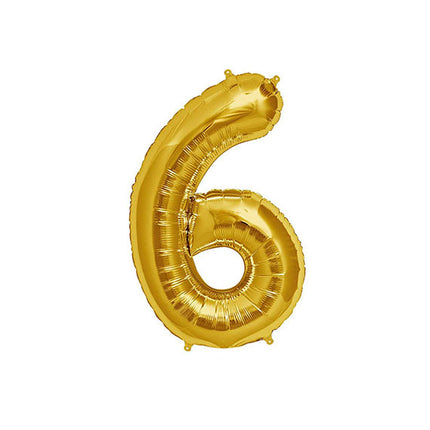 Gold Number 6 Foil Balloon