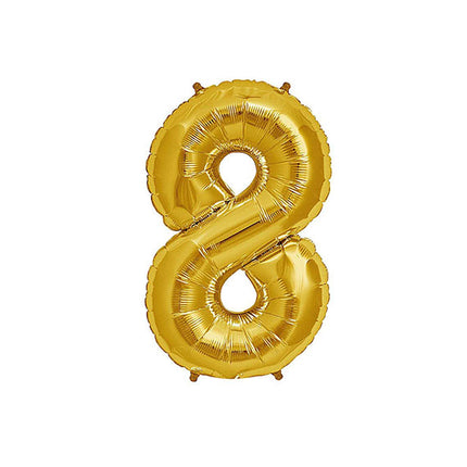 Gold Number 8 Foil Balloon