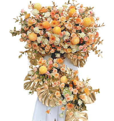 Golden Grand Opening Flower Stand