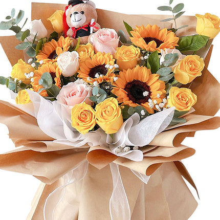 Graduation Flowers With Bear Vietnam