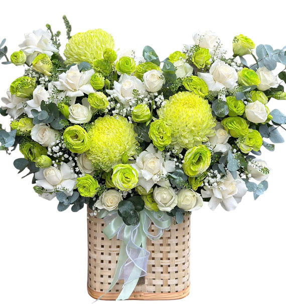Green Flower Basket Xmas Vietnam