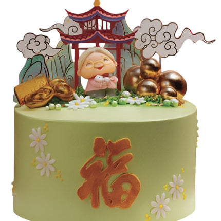 Green Theme Longevity Cake Vietnam