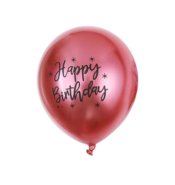 Metallic Happy Birthday Printed Latex Balloon Pack