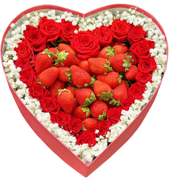Heart Box Of Rose and Strawberry Vietnam