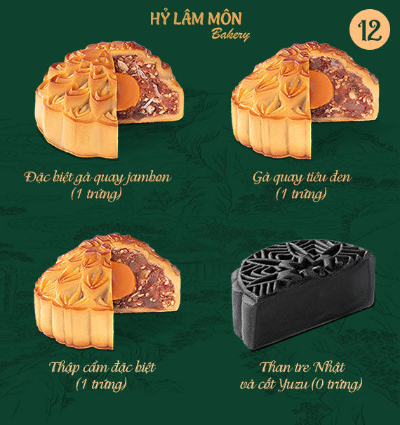 Hy Lam Mon Mooncake Vietnam Combo 12