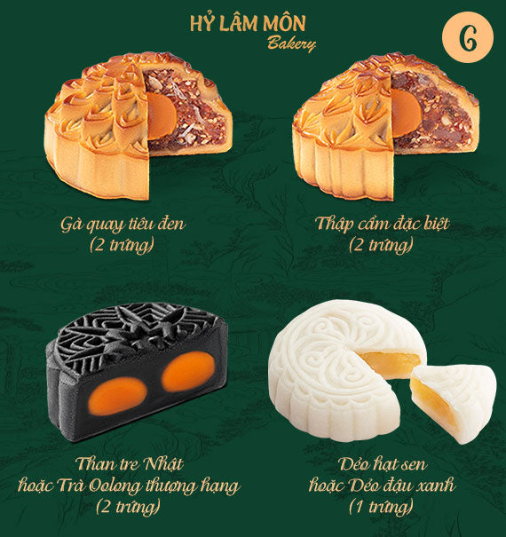 Hy Lam Mon Mooncake Vietnam Combo #6