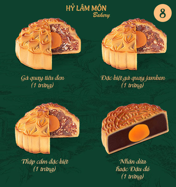 Hy Lam Mon Mooncake Vietnam Combo #8