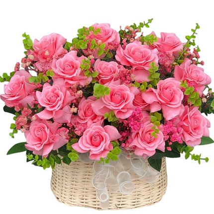 Magenta Eternal Roses Basket Vietnam