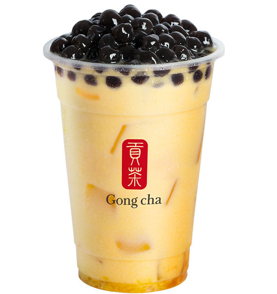 Mango Milk Tea With Black Pearl