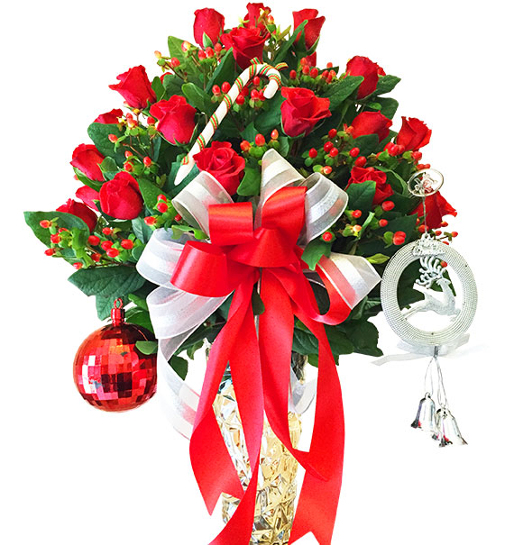 Merry Christmas Rose In Vase Vietnam