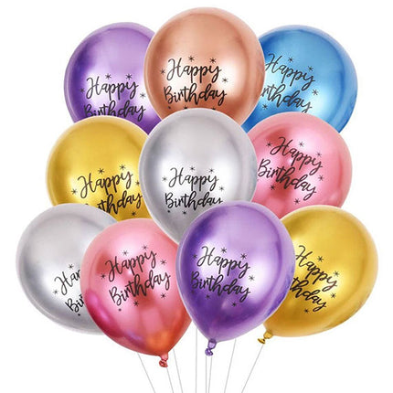 Metallic Happy Birthday Printed Latex Helium-filled Balloon Pack Gifts Vietnam