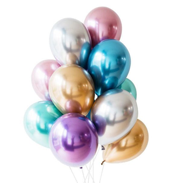 Metallic Chrome Latex Helium-filled Balloon Pack [HCM ONLY]
