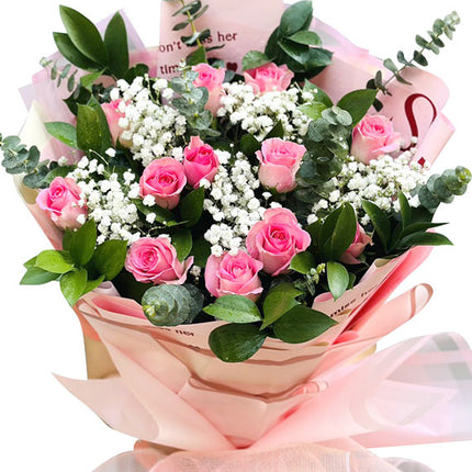 Mother's Day Bouquet of 12 Pink Roses Vietnam