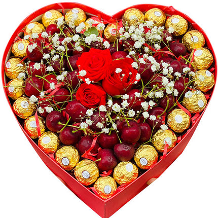 Mother's Day Cherry & Chocolate Heart Box Vietnam
