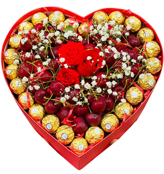 Mother's Day Cherry & Chocolate Heart Box Vietnam