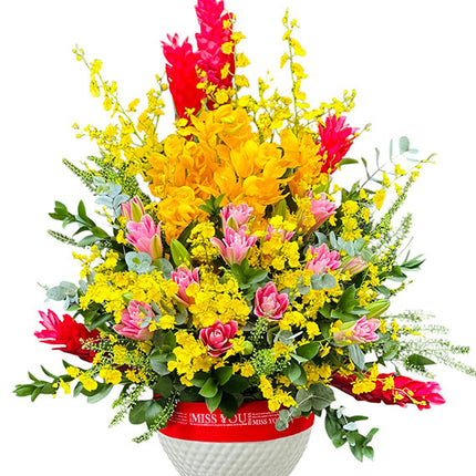 Orchid & Lily In Vase Vietnam