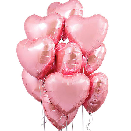 Pack Of 12 Heart Shaped Foil Helium-filled Balloons [HCM ONLY]