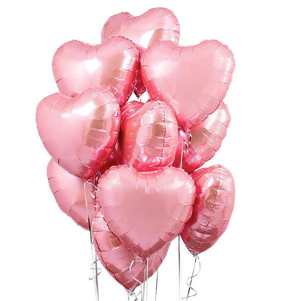 Pack Of 12 Heart Shaped Foil Helium-filled Balloons [HCM ONLY]