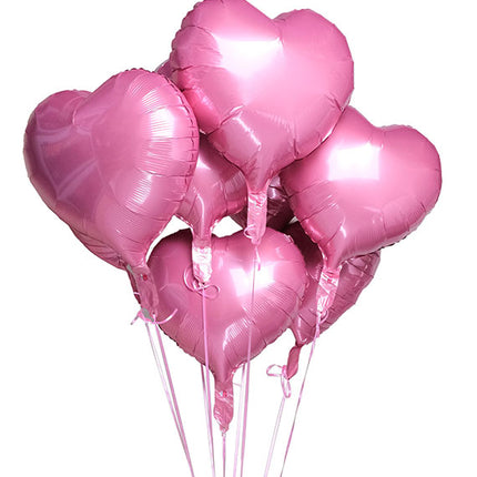 Pack Of 6 Heart Shaped Foil Helium-filled Balloons [HCM ONLY]
