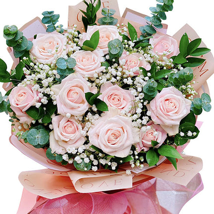 Peach Rose Bouquet For VN Women's Day