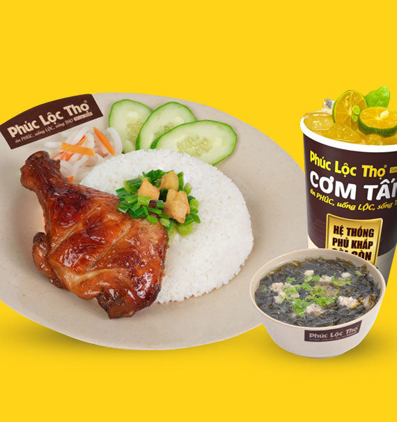 Phuc Loc Tho Grilled Chicken Thigh Broken Rice Food Vietnam