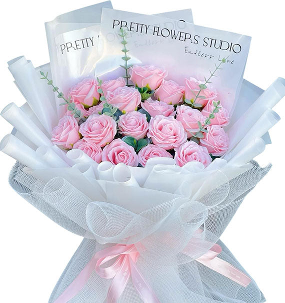 Pink Baby Waxed Roses Bouquet Vietnam