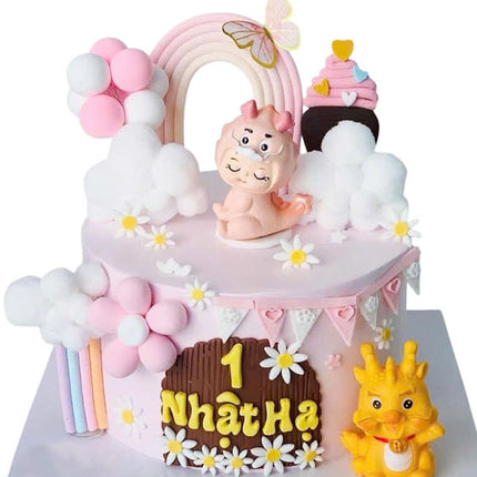 Pink First Birthday Cake Vietnam