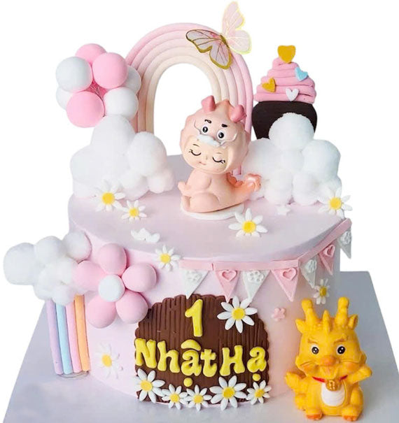 Pink First Birthday Cake Vietnam