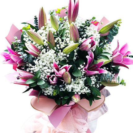 Pink Lilies Bouquet Vietnam