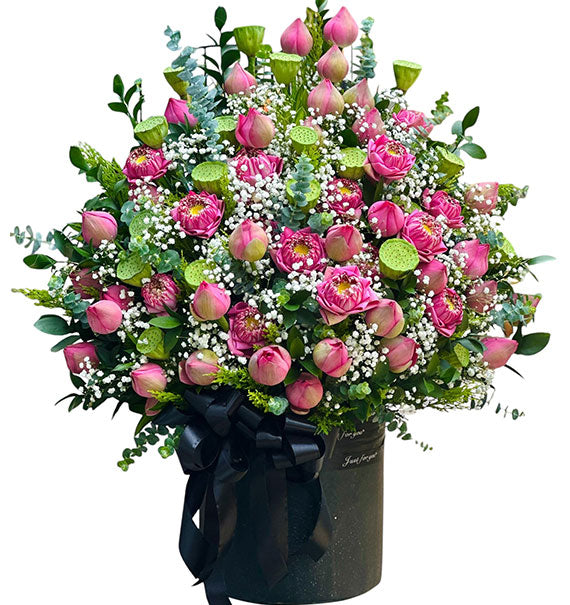 Pink Lotus Basket Vietnam