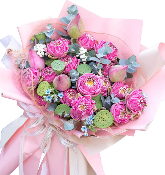 Pink Lotus Bouquet Vietnamese Teacher’s Day